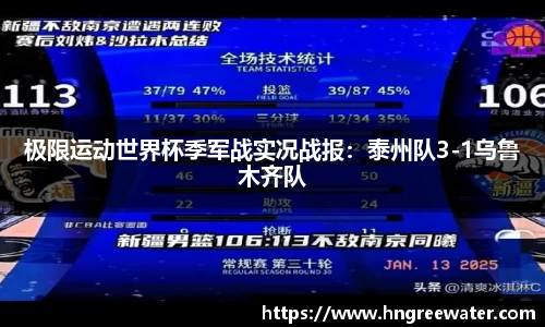 极限运动世界杯季军战实况战报：泰州队3-1乌鲁木齐队